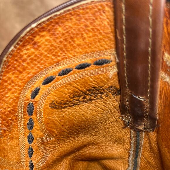 Vintage 90s Lucchese 2000 Leather Western Boots Embroidered Cowboy Rodeo Y2K main image 10